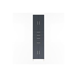 Arges Dolap 5 Raflı 4 Çekmeceli 4 Kapaklı 60x30x243 Antrasit-antrasit
