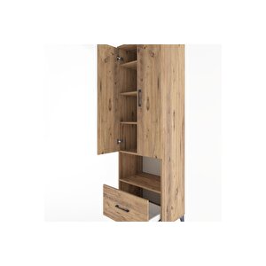 Hyperion Dolap 5 Raflı Tek Çekmeceli 2 Kapaklı 60x44x195 Çam-çam