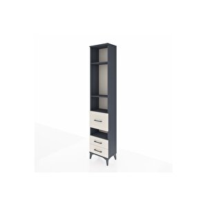 Arges Dolap 4 Raflı 3 Çekmeceli 44x30x221 Antrasit-aytaşı