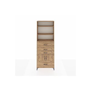 Arges Dolap 4 Raflı 4 Çekmeceli 2 Kapaklı 88x30x243 Çam-çam