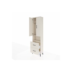 Arges Dolap 3 Raflı 2 Çekmeceli Tek Askılı 60x30x221 Aytaşı-aytaşı