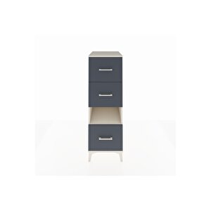Kronos Dolap Tek Raflı 3 Çekmeceli 44x59x134 Aytaşı-antrasit