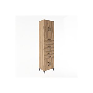 Hyperion Dolap 3 Raflı 6 Çekmeceli 4 Kapaklı 60x44x243 Çam-çam