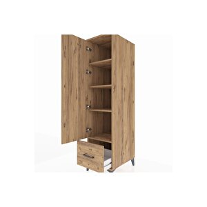 Kronos Dolap 4 Raflı Tek Çekmeceli Tek Kapaklı 44x59x182 Çam-çam