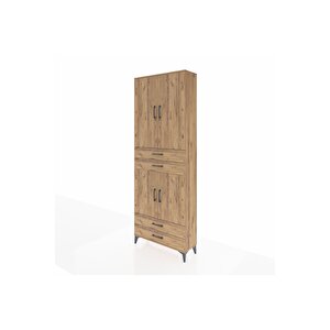 Arges Dolap 5 Raflı 4 Çekmeceli 4 Kapaklı 88x30x243 Çam-çam