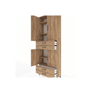 Arges Dolap 5 Raflı 4 Çekmeceli 4 Kapaklı 88x30x243 Çam-çam