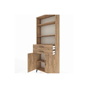 Arges Dolap 4 Raflı 2 Çekmeceli 2 Kapaklı 88x30x221 Çam-çam