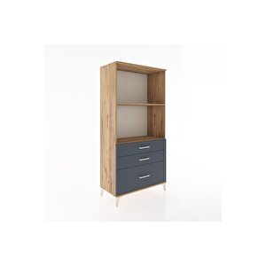 Hyperion Dolap 2 Raflı 3 Çekmeceli 88x44x182 Çam-antrasit