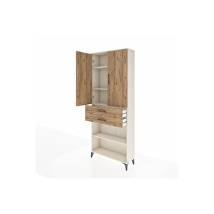 Arges Dolap 4 Raflı 2 Çekmeceli 2 Kapaklı 88x30x221 Aytaşı-çam