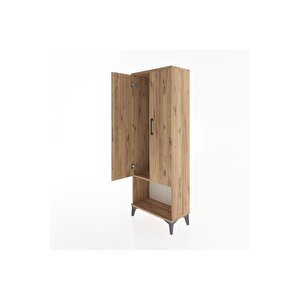 Arges Dolap Tek Raflı 2 Kapaklı Tek Askılı 60x30x163 Çam-çam