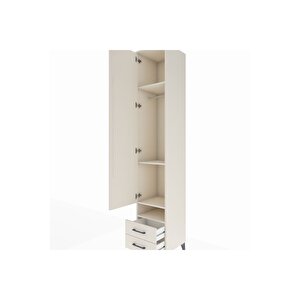 Hyperion Dolap 4 Raflı 2 Çekmeceli Tek Askılı 44x44x243 Aytaşı-aytaşı