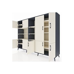 Hyperion Dolap 14 Raflı 9 Kapaklı 220x44x163 Antrasit-aytaşı