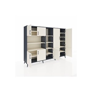 Hyperion Dolap 14 Raflı 9 Kapaklı 220x44x163 Antrasit-aytaşı