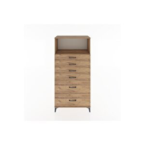Hyperion Dolap Tek Raflı 6 Çekmeceli 88x44x182 Çam-çam