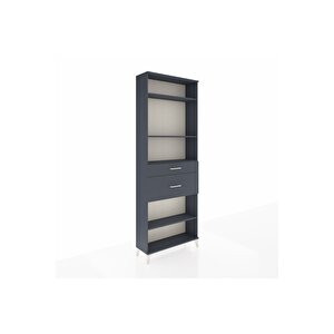 Arges Dolap 4 Raflı 2 Çekmeceli 88x30x243 Antrasit-antrasit
