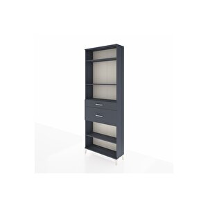 Arges Dolap 4 Raflı 2 Çekmeceli 88x30x243 Antrasit-antrasit