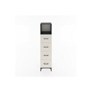 Hyperion Dolap Tek Raflı 4 Çekmeceli 44x44x182 Antrasit-aytaşı