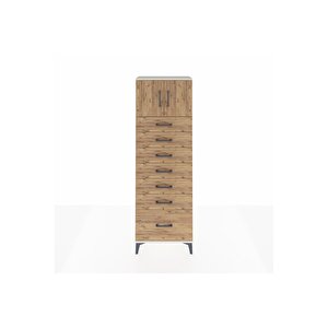 Arges Dolap Tek Raflı 7 Çekmeceli 2 Kapaklı 60x30x182 Aytaşı-çam