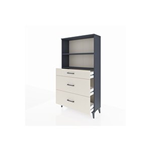 Arges Dolap 2 Raflı 3 Çekmeceli 88x30x163 Antrasit-aytaşı