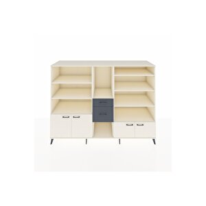 Kronos Dolap 10 Raflı 2 Çekmeceli 4 Kapaklı 220x59x163 Aytaşı-aytaşı/antrasit