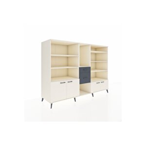 Kronos Dolap 10 Raflı 2 Çekmeceli 4 Kapaklı 220x59x163 Aytaşı-aytaşı/antrasit