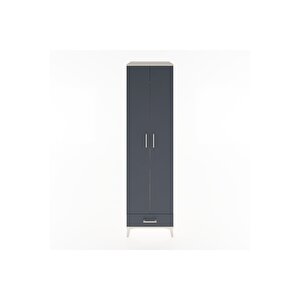 Hyperion Dolap 3 Raflı Tek Çekmeceli Tek Askılı 60x44x195 Aytaşı-antrasit