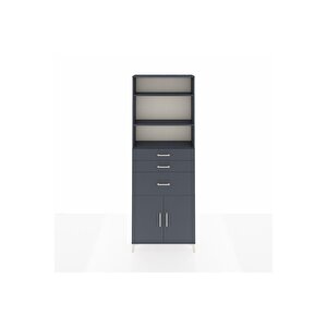 Arges Dolap 4 Raflı 3 Çekmeceli 2 Kapaklı 88x30x243 Antrasit-antrasit