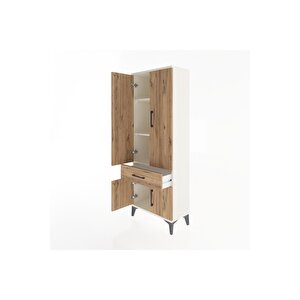 Arges Dolap 3 Raflı Tek Çekmeceli 4 Kapaklı 60x30x163 Aytaşı-çam