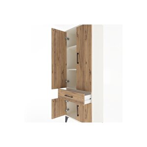 Arges Dolap 3 Raflı Tek Çekmeceli 4 Kapaklı 60x30x163 Aytaşı-çam