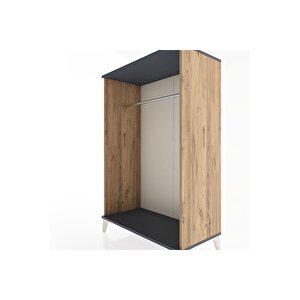 Hyperion Dolap Tek Askılı 88x44x134 Çam-antrasit