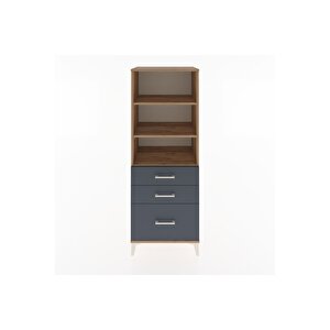 Hyperion Dolap 3 Raflı 3 Çekmeceli 60x44x163 Çam-antrasit