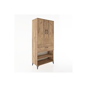 Hyperion Dolap 2 Raflı Tek Çekmeceli Tek Askılı 88x44x195 Çam-çam