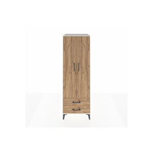 Kronos Dolap Tek Raflı 2 Çekmeceli Tek Askılı 60x59x182 Aytaşı-çam