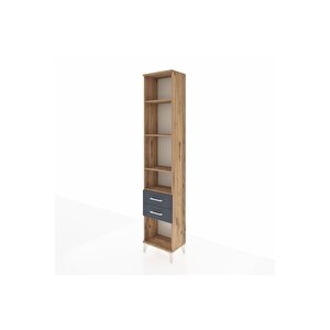 Arges Dolap 4 Raflı 2 Çekmeceli 44x30x221 Çam-antrasit