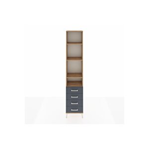 Arges Dolap 4 Raflı 4 Çekmeceli 44x30x221 Çam-antrasit