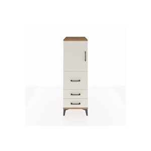 Kronos Dolap Tek Raflı 3 Çekmeceli Tek Kapaklı 44x59x134 Çam-aytaşı