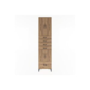 Arges Dolap 4 Raflı 5 Çekmeceli 4 Kapaklı 60x30x243 Çam-çam