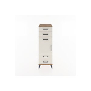 Hyperion Dolap Tek Raflı 5 Çekmeceli Tek Kapaklı 44x44x134 Çam-aytaşı