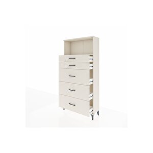 Arges Dolap Tek Raflı 5 Çekmeceli 88x30x182 Aytaşı-aytaşı
