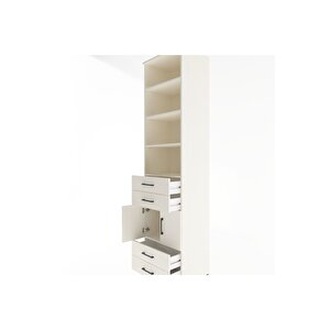 Hyperion Dolap 5 Raflı 4 Çekmeceli 2 Kapaklı 60x44x243 Aytaşı-aytaşı