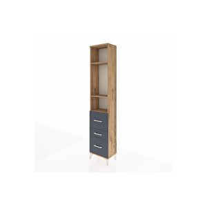 Arges Dolap 3 Raflı 3 Çekmeceli 44x30x221 Çam-antrasit