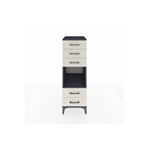 Kronos Dolap Tek Raflı 5 Çekmeceli 44x59x134 Antrasit-aytaşı