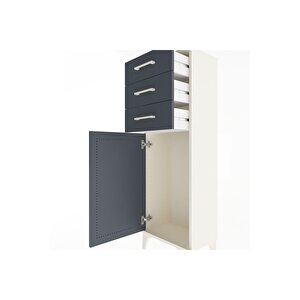 Arges Dolap 3 Çekmeceli Tek Kapaklı 44x30x134 Aytaşı-antrasit