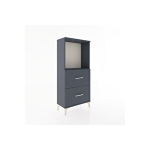 Hyperion Dolap Tek Raflı 2 Çekmeceli 60x44x134 Antrasit-antrasit
