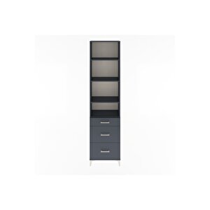 Arges Dolap 4 Raflı 3 Çekmeceli 60x30x243 Antrasit-antrasit