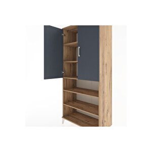 Hyperion Dolap 5 Raflı 2 Kapaklı 88x44x195 Çam-antrasit