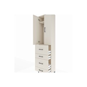 Arges Dolap 2 Raflı 4 Çekmeceli Tek Askılı 60x30x221 Aytaşı-aytaşı