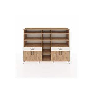 Hyperion Dolap 12 Raflı 2 Çekmeceli 4 Kapaklı 220x44x163 Çam-çam/aytaşı