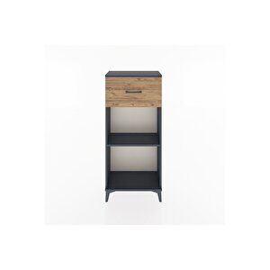 Hyperion Dolap Tek Raflı Tek Çekmeceli 60x44x134 Antrasit-çam