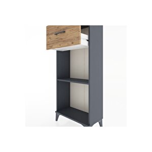 Hyperion Dolap Tek Raflı Tek Çekmeceli 60x44x134 Antrasit-çam